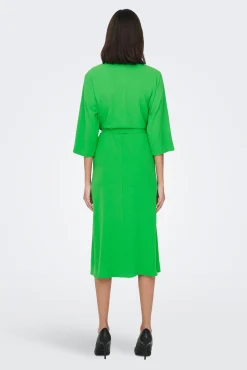 JDY Vestido Midi Cruzado Verde Hot
