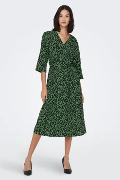 JDY Vestido Midi Cruzado Negro Outlet