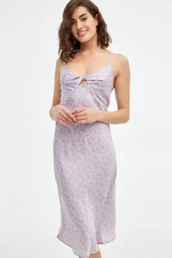 Inside Vestido Midi Cut Out Morado Sale