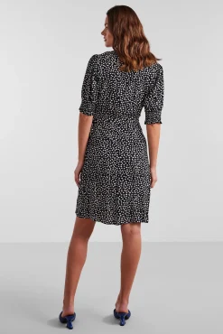 Pieces Vestido Midi De Manga Corta. Negro Online