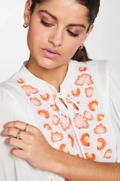Pieces Vestido Midi De Manga Corta. Blanco Online