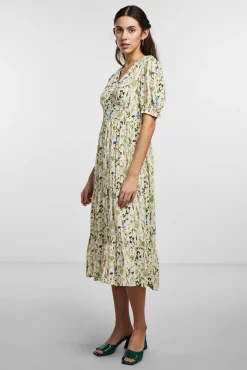 Pieces Vestido Midi De Mujer. Marron Medio New