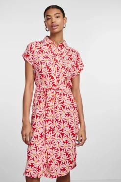 Pieces Vestido Midi De Mujer Naranja Discount