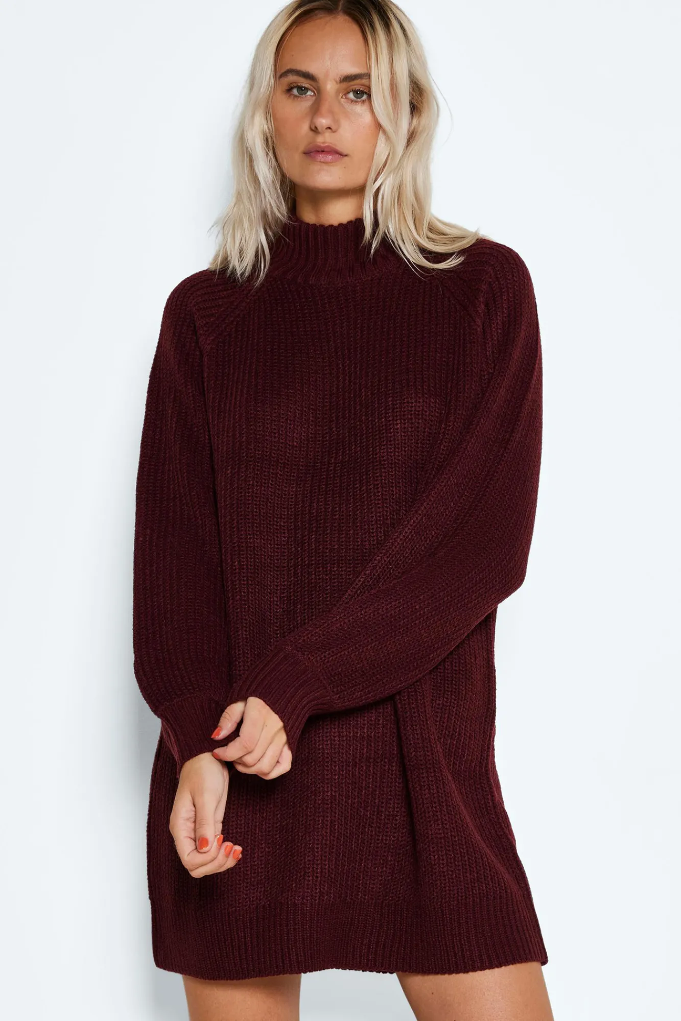 Noisy May Vestido Midi De Punto Morado Discount