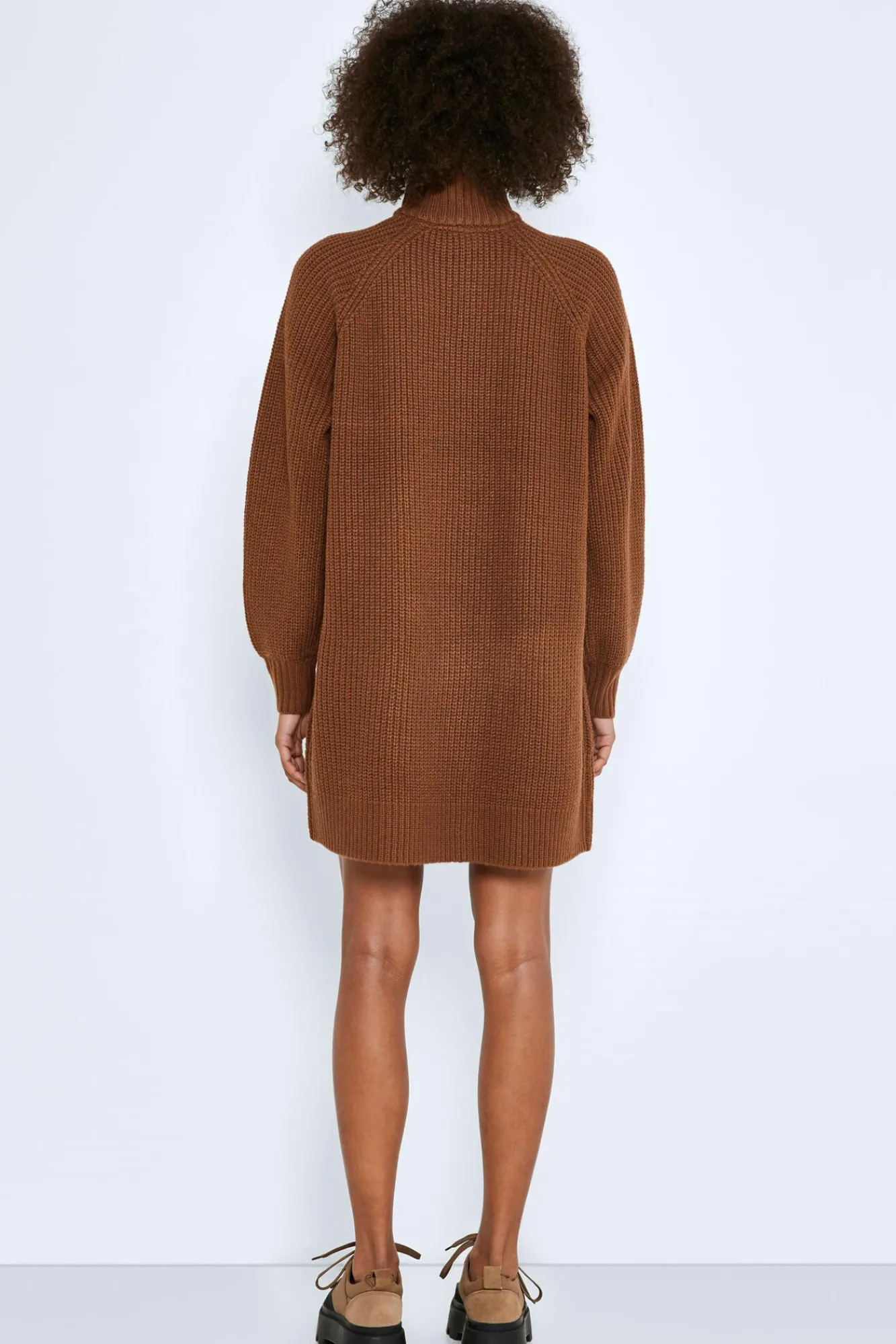 Noisy May Vestido Midi De Punto Marron Medio