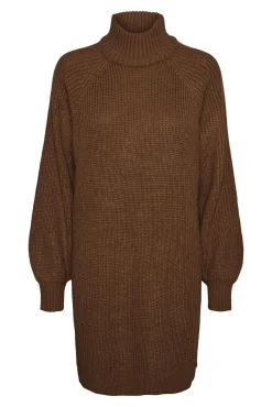 Noisy May Vestido Midi De Punto Marron Medio