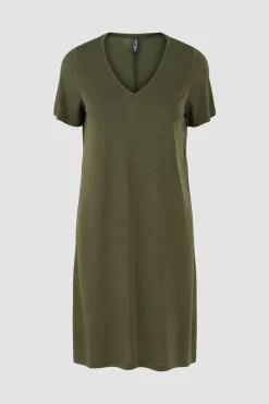 Pieces Vestido Midi De Tencel Verde Discount