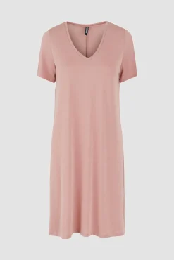 Pieces Vestido Midi De Tencel Rosa Hot