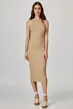 Jack & Jones Vestido Midi De Tirantes Marron Medio