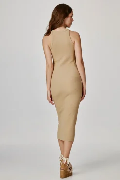 Jack & Jones Vestido Midi De Tirantes Marron Medio