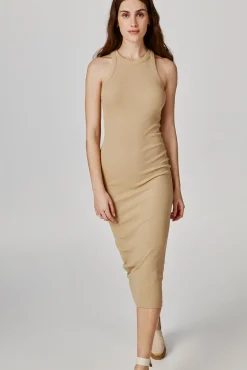 Jack & Jones Vestido Midi De Tirantes Marron Medio
