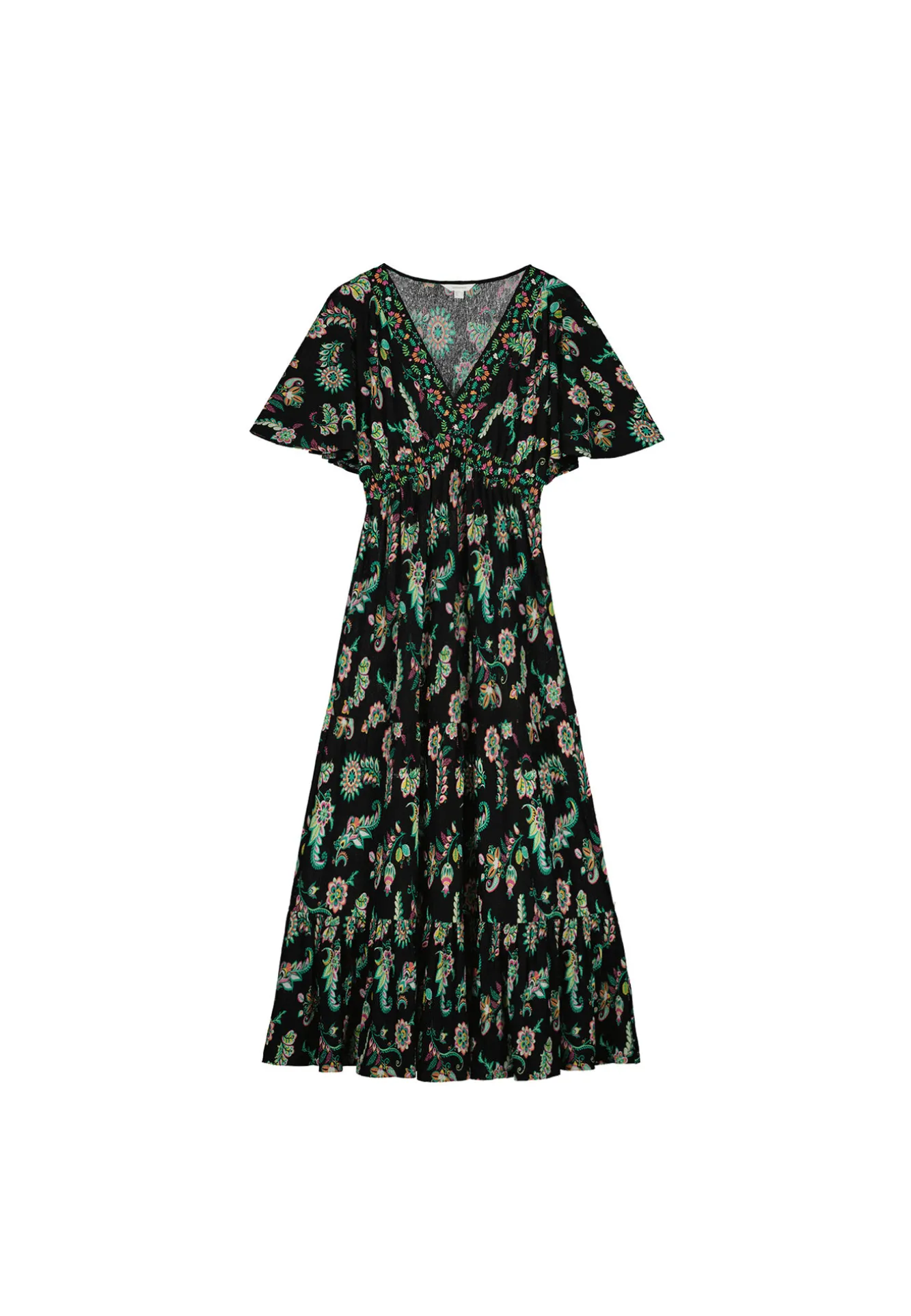 * Vestido Midi Estampado Negro Online