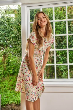 JDY Vestido Midi Estampado Camisero Gris Medio Hot
