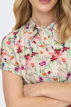 JDY Vestido Midi Estampado Camisero Gris Medio Hot