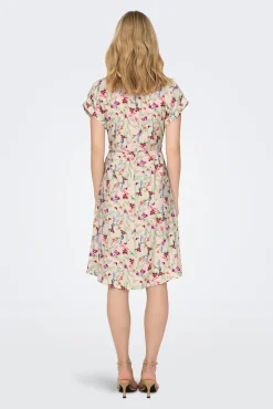 JDY Vestido Midi Estampado Camisero Gris Medio Hot