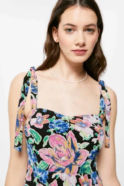 * Vestido Midi Estampado Triantes Lazo Negro Hot