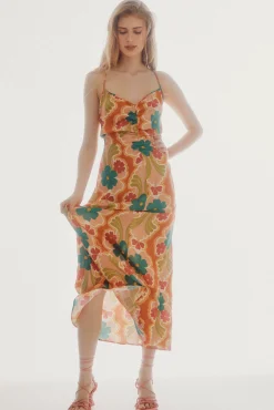 Slowlove Vestido Midi Frunce Multicolor Discount