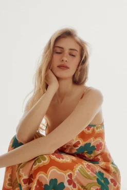 Slowlove Vestido Midi Frunce Multicolor Discount