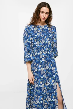 * Vestido Midi Gomas Cintura Navy Hot