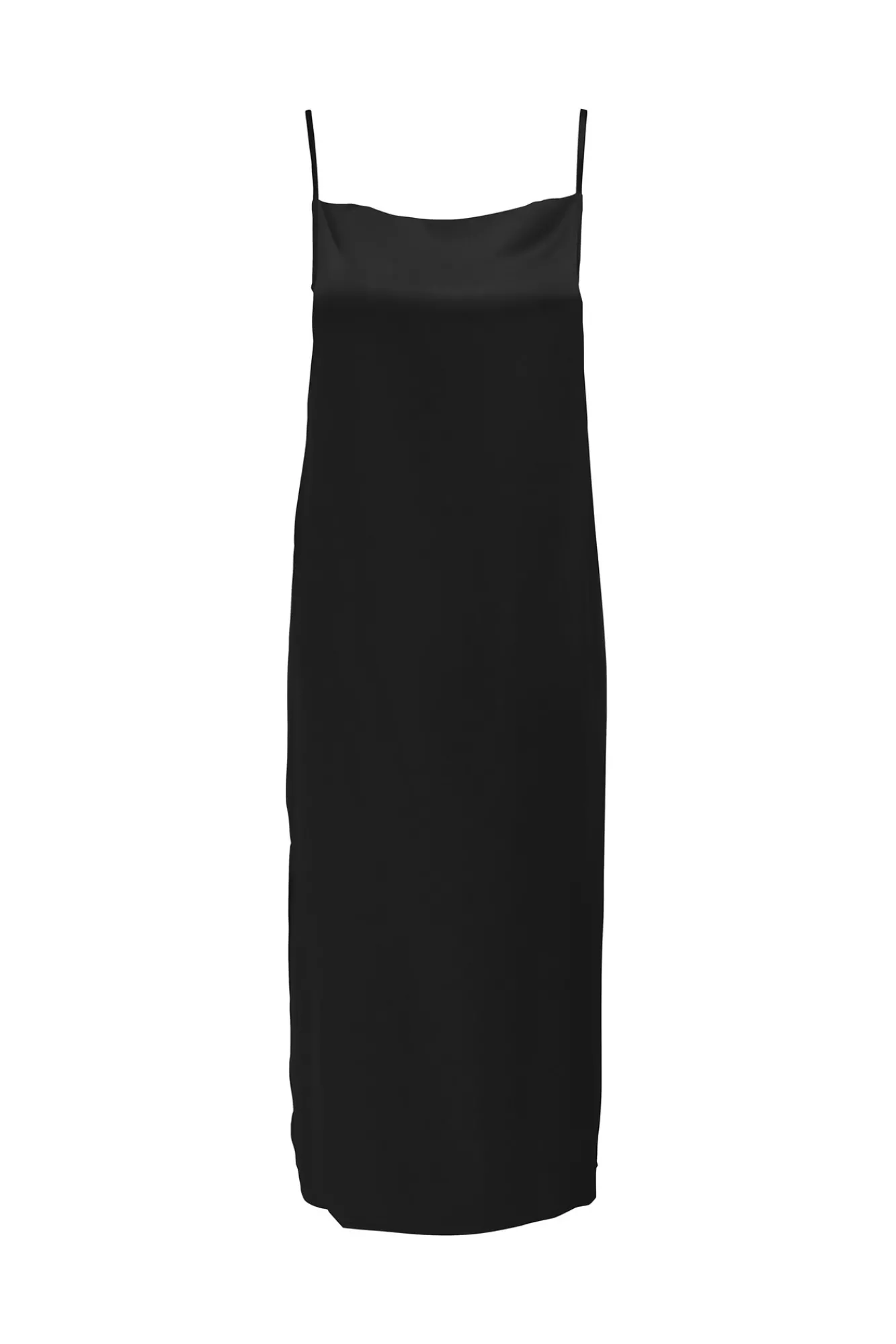 Only Vestido Midi Lencero Negro Hot