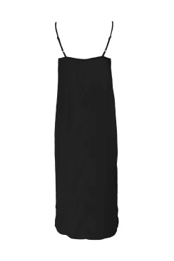 Only Vestido Midi Lencero Negro Hot