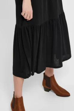 JDY Vestido Midi Manga Corta Negro Online