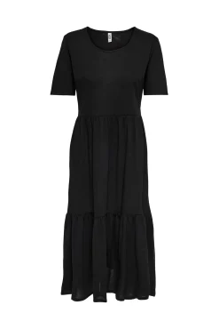 JDY Vestido Midi Manga Corta Negro Online