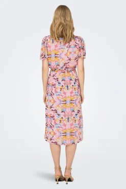 JDY Vestido Midi Manga Corta Blanco Discount