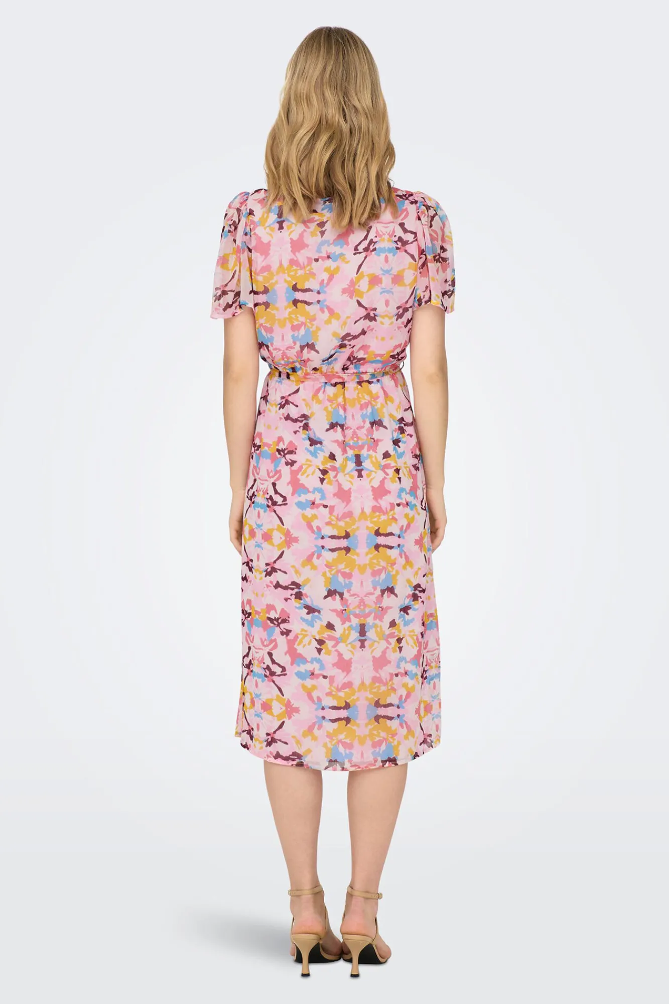 JDY Vestido Midi Manga Corta Blanco Discount