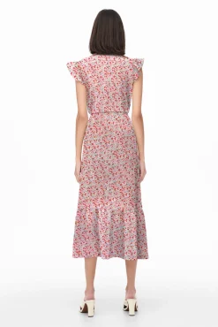 JDY Vestido Midi Manga Corta Blanco Sale