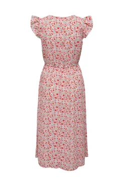 JDY Vestido Midi Manga Corta Blanco Sale