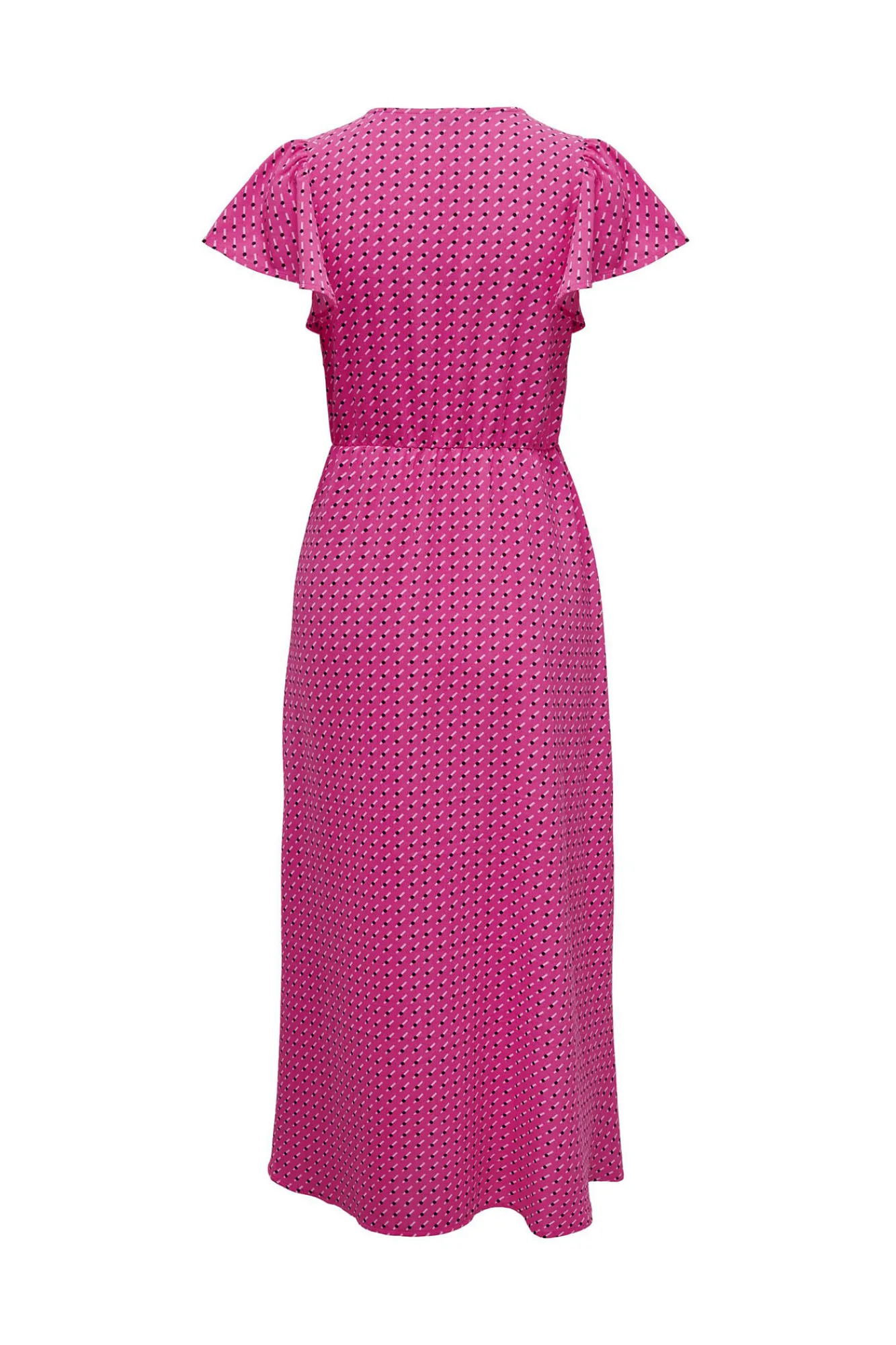 Only Vestido Midi Manga Volantes Rojo New