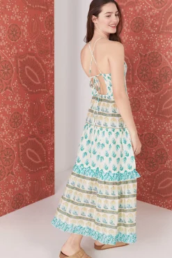 * Vestido Midi Nido De Abeja Estamapado Naranja