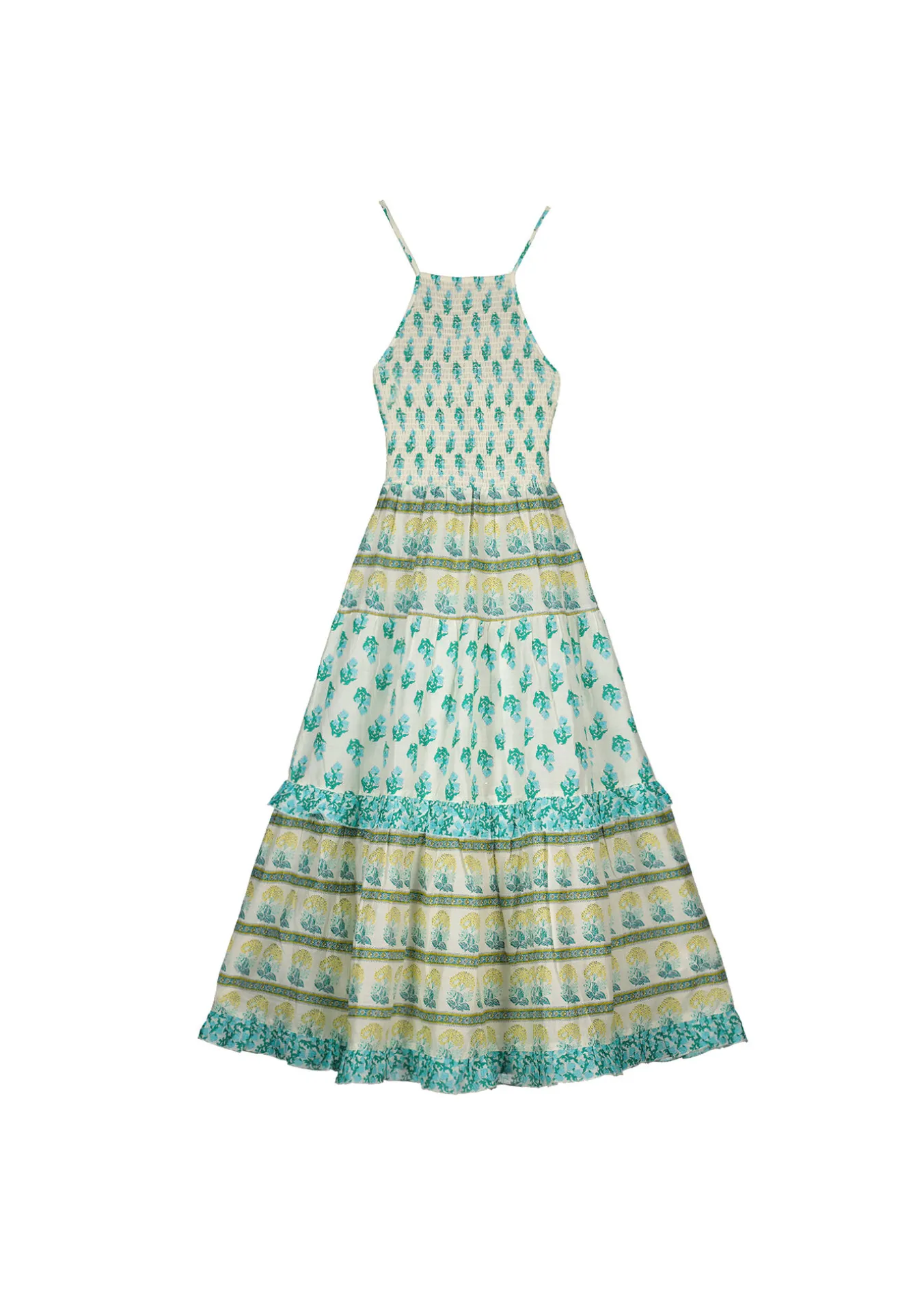 * Vestido Midi Nido De Abeja Estamapado Naranja