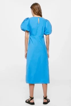 * Vestido Midi Popelin Azul Medio Sale