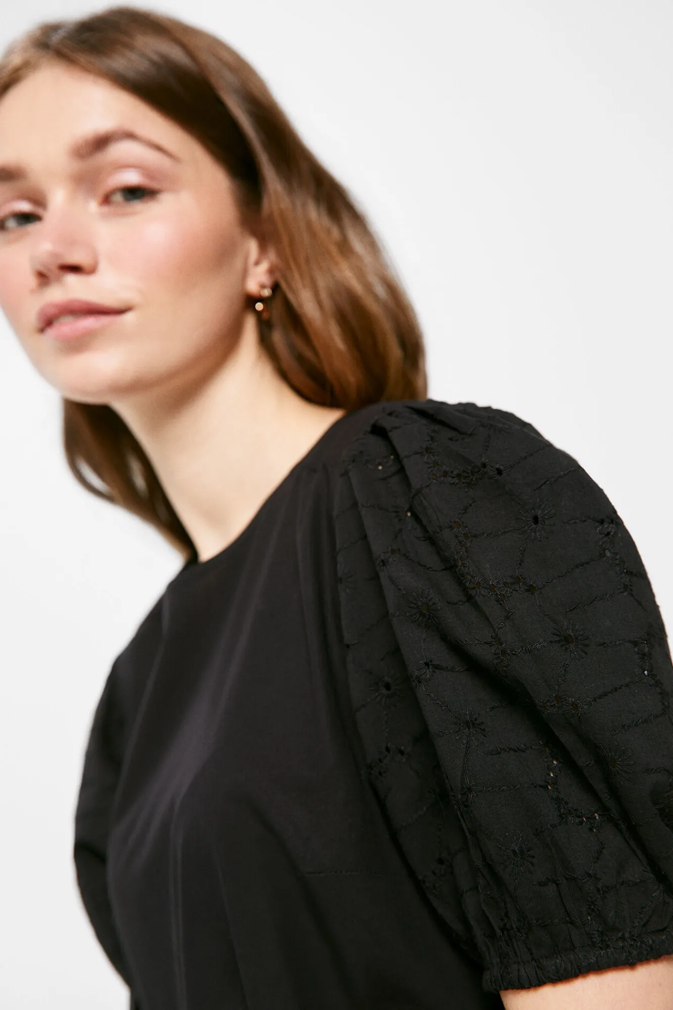 * Vestido Midi Popelin Paneles Negro Sale