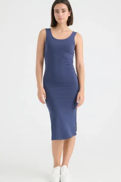 Inside Vestido Midi Punto Navy Discount