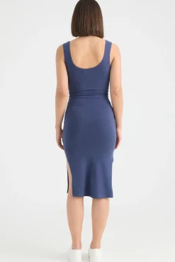 Inside Vestido Midi Punto Navy Discount