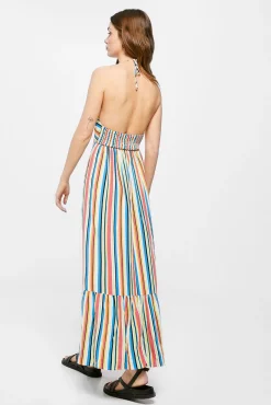 * Vestido Midi Rayas Multicolor Rosa New