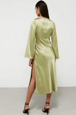 High Spirits Vestido Midi Satinado Verde Best
