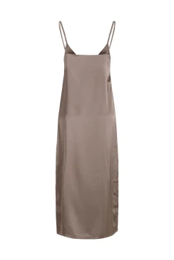 Jack & Jones Vestido Midi Satinado De Tirantes Gris Medio Hot