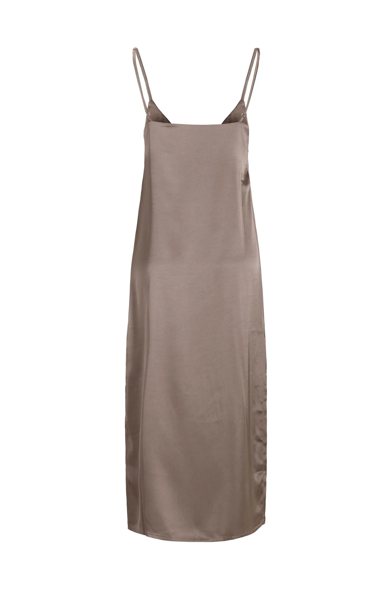 Jack & Jones Vestido Midi Satinado De Tirantes Gris Medio Hot