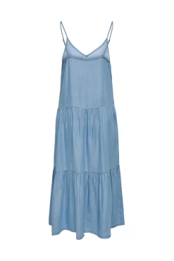 JDY Vestido Midi Sin Mangas Lyocell Azul Claro Hot