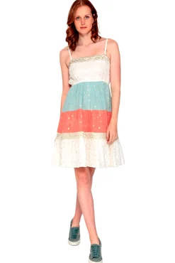 Brave Soul Vestido Midi Tricolor Estampado De Oro Estampado Tostado Hot