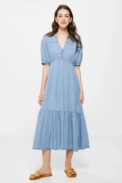 * Vestido Midi Vaquero Tencel Azul Medio Sale