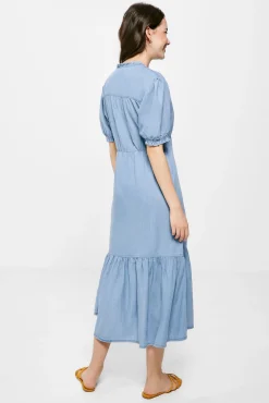 * Vestido Midi Vaquero Tencel Azul Medio Sale