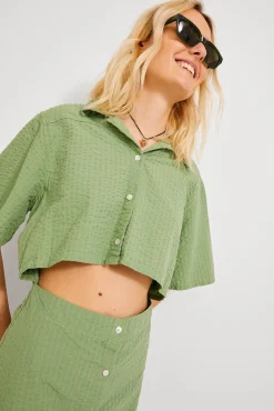 Jack & Jones Vestido Mini Camisero Cut Out Verde Sale
