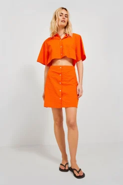 Jack & Jones Vestido Mini Camisero Cut Out Naranja Outlet