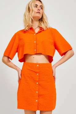Jack & Jones Vestido Mini Camisero Cut Out Naranja Outlet