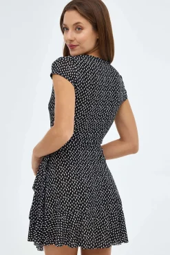 Inside Vestido Mini Con Estampado Negro Hot